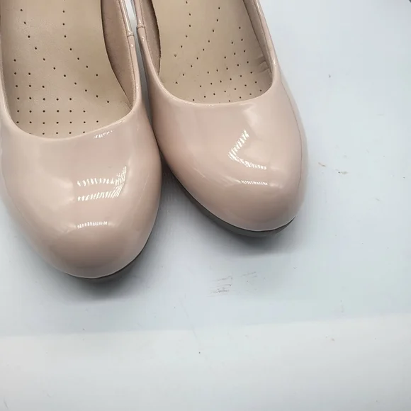 Clark's Collection Champagne Pink Platform Heels Sz.8 - Picture 4 of 12